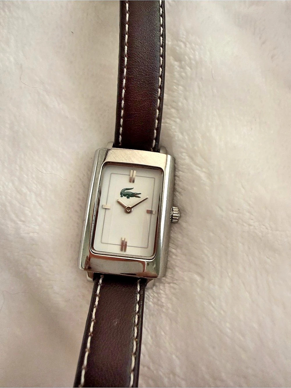Lacoste Rectangular woman’s Watch in Brown & Silver